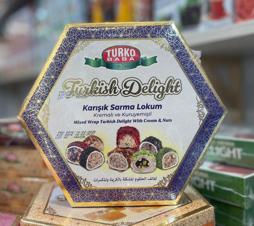 Mixed Wrapped Turkish Delights with Cream & Nuts